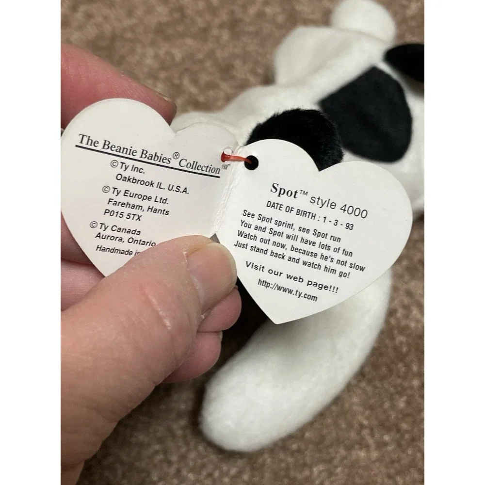 1993 Ty Beanie Baby Spot Dog Original Tag PVC Pellets Tag Errors Retired